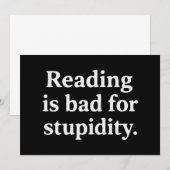 Lezen is slecht voor domheid kaart (Voorkant / Achterkant)