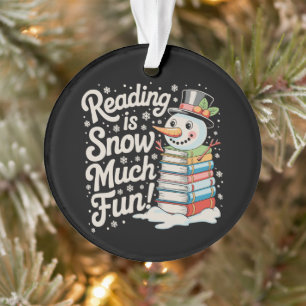 Lezen Is Sneeuw Veel Plezier Sneeuwman Boeken Kers Ornament