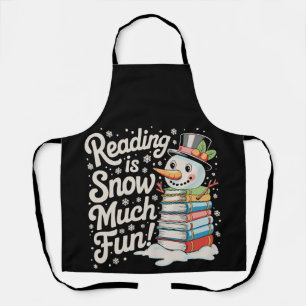 Lezen Is Sneeuw Veel Plezier Sneeuwman Boeken Kers Schort