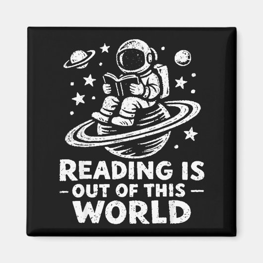 Lezen is uit de wereld astronaut lezen magneet (Voorkant)