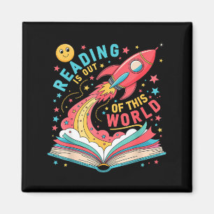 Lezen is uit deze wereld astronaut ruimte boek magneet