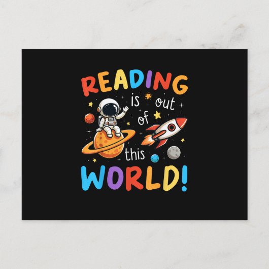 Lezen is uit deze wereld briefkaart (Voorkant)