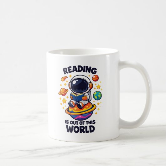 Lezen is uit deze wereld koffiemok (Rechts)