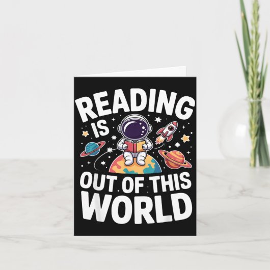 Lezen is uit deze wereld leuke ruimteboeken kaart (Voorkant)