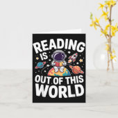 Lezen is uit deze wereld leuke ruimteboeken kaart (Gele Bloem)