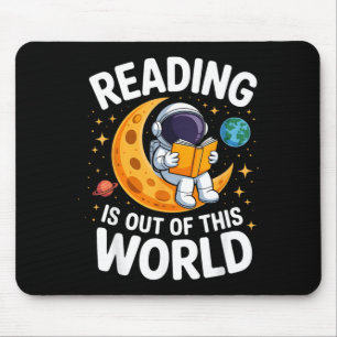 Lezen is uit deze wereld leuke ruimteboeken muismat