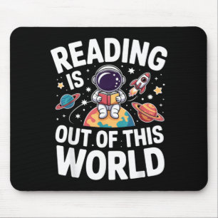 Lezen is uit deze wereld leuke ruimteboeken muismat