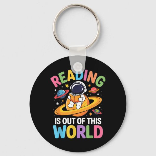 Lezen is uit deze wereld leuke ruimteboeken sleutelhanger (Voorkant)