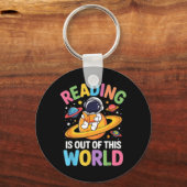 Lezen is uit deze wereld leuke ruimteboeken sleutelhanger (Voorkant)
