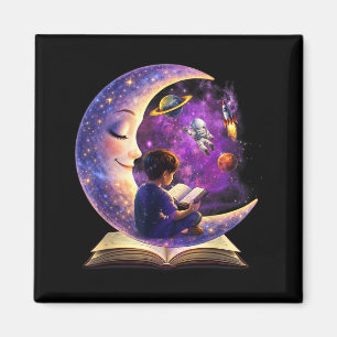 Lezen is uit deze wereld maan lezen boek magneet