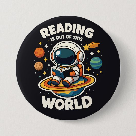 Lezen is uit deze wereld ronde button 7,6 cm (Voorkant)