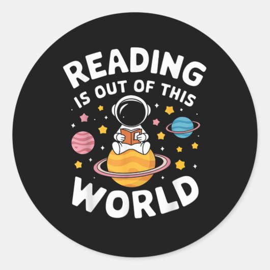 Lezen is uit deze wereld ronde sticker (Voorkant)