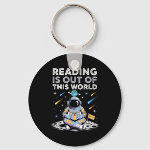 Lezen is uit deze wereld ruimte astronaut boeken sleutelhanger