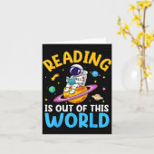 Lezen is uit deze wereld ruimte grappig lezen kaart (Gele Bloem)