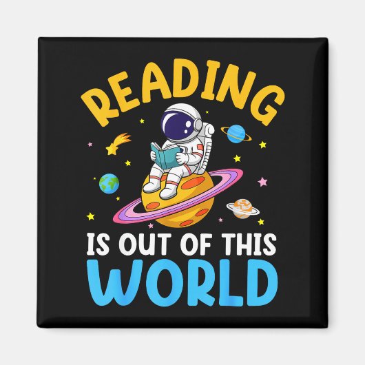 Lezen is uit deze wereld ruimte grappig lezen magneet (Voorkant)