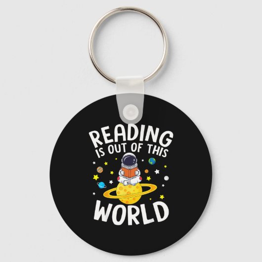 Lezen is uit deze wereld ruimte grappig lezen sleutelhanger (Voorkant)