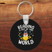 Lezen is uit deze wereld ruimte grappig lezen sleutelhanger (Voorkant)