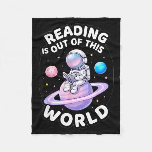 Lezen is uit deze wereld ruimte grappige boeken fleece deken