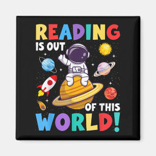 Lezen is uit deze wereld ruimte grappige boeken li magneet