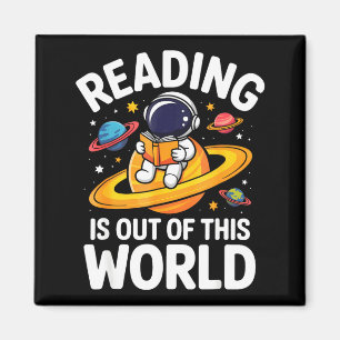 Lezen is uit deze wereld ruimte grappige boeken magneet