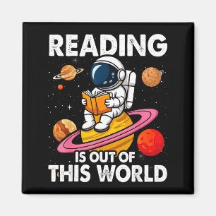 Lezen is uit deze wereld ruimte grappige boeken magneet