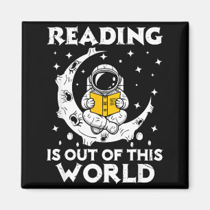 Lezen is uit deze wereld ruimte grappige boeken magneet