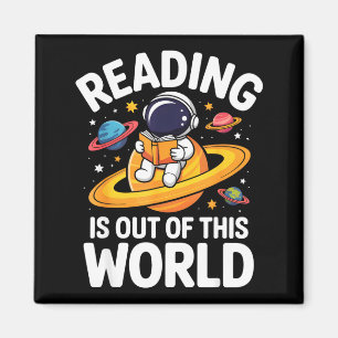 Lezen is uit deze wereld ruimte grappige boeken magneet