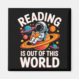 Lezen is uit deze wereld ruimte grappige boeken magneet