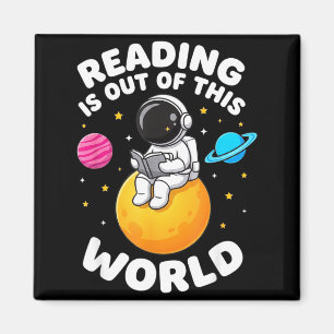 Lezen is uit deze wereld ruimte grappige boeken magneet