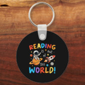 Lezen is uit deze wereld sleutelhanger (Voorkant)