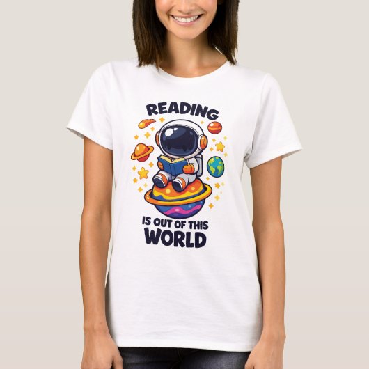Lezen is uit deze wereld t-shirt (Voorkant)