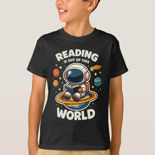 Lezen is uit deze wereld t-shirt (Voorkant)