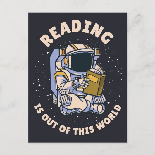 Lezen is uit een andere wereld briefkaart (Voorkant)