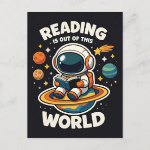 Lezen is uit een andere wereld briefkaart