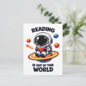 Lezen is uit een andere wereld briefkaart (Staand voorkant)