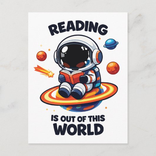 Lezen is uit een andere wereld briefkaart (Voorkant)