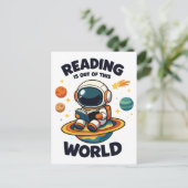 Lezen is uit een andere wereld briefkaart (Staand voorkant)