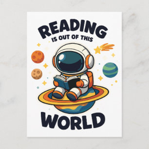 Lezen is uit een andere wereld briefkaart