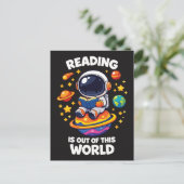 Lezen is uit een andere wereld briefkaart (Staand voorkant)