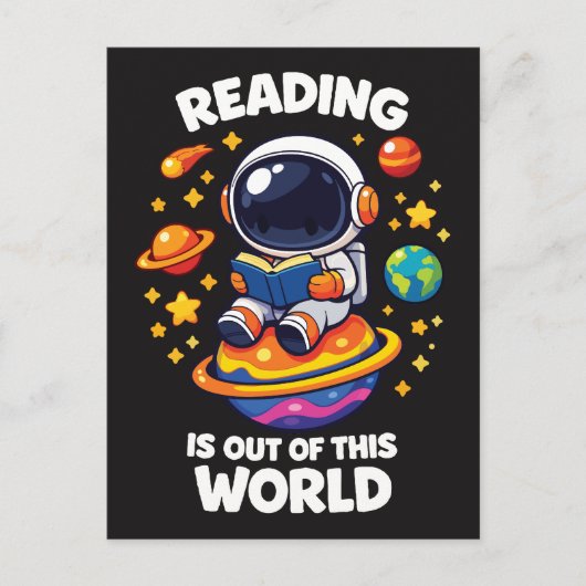 Lezen is uit een andere wereld briefkaart (Voorkant)