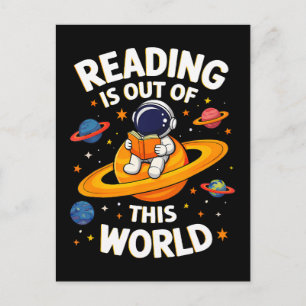 Lezen is uit een andere wereld feestdagenkaart