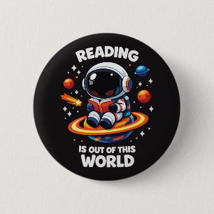 Lezen is uit een andere wereld ronde button 5,7 cm