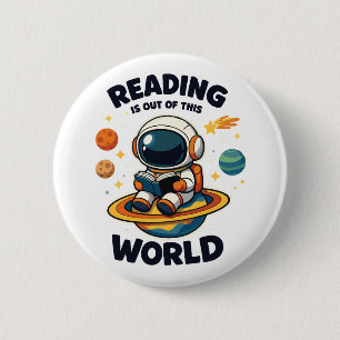 Lezen is uit een andere wereld ronde button 5,7 cm