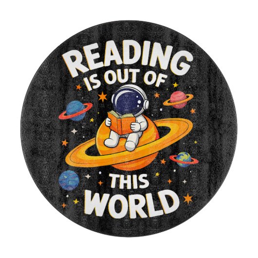 Lezen is uit een andere wereld snijplank (Voorkant)