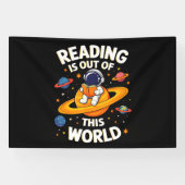Lezen is uit een andere wereld spandoek (Horizontaal)