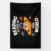 Lezen is uit een andere wereld spandoek (Verticaal)