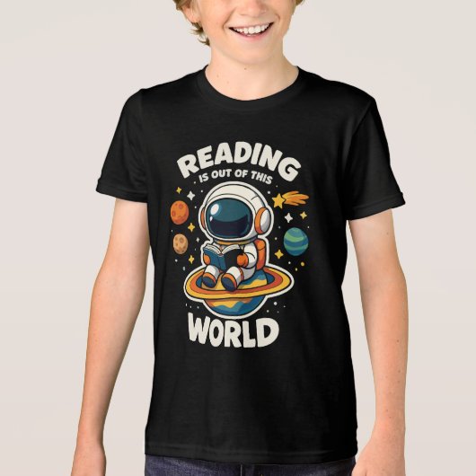 Lezen is uit een andere wereld Tri-Blend shirt (Voorkant)