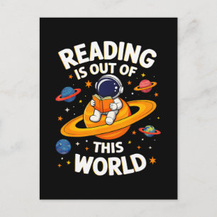 Lezen is uit een andere wereld uitnodiging briefkaart