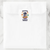 Lezen is uit een andere wereld vierkante sticker (Tas)