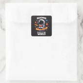 Lezen is uit een andere wereld vierkante sticker (Tas)